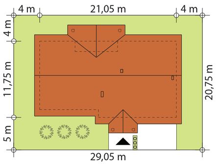 Projekt domu Ostoja (BSE1297) - rzut działki