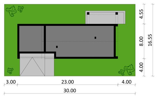 Projekt domu Ka307 S (PKT1365) - rzut działki