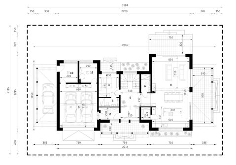 Projekt domu FarmHouse One Residence (SBM1004) - rzut działki