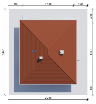 Projekt domu NewHouse 771 w3 red (KRZ1180) - rzut działki