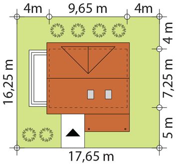 Projekt domu Erna 5 (BSE1299) - rzut działki