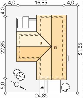 Projekt domu Ambrozja 17 (BSA2409) - rzut działki