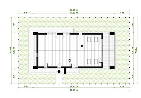 Projekt domu PióroArchitekci - 19 szkieletowy (KZN1023) - rzut działki
