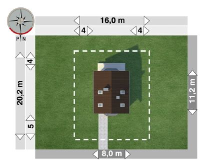 Projekt domu Kropka (791) (KRD1627) - rzut działki
