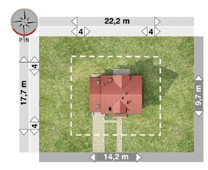 Projekt domu Celesta Rex (912) (KRD1716) - rzut działki
