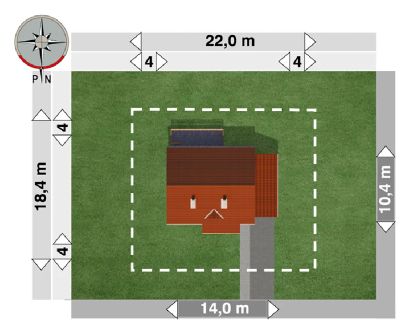 Projekt domu Krab-2 (379) (KRD1781) - rzut działki