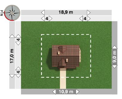 Projekt domu Prymulka (582) (KRD1905) - rzut działki