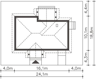 Projekt domu Lucia II DCB88a (WOB1536) - rzut działki