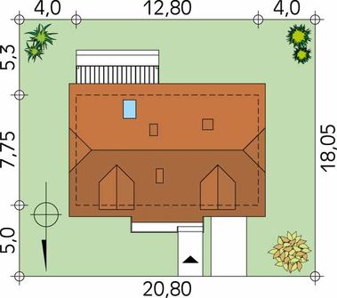 Projekt domu Magnolia 3 (BSA1412) - rzut działki