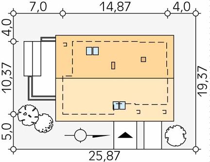 Projekt domu Storczyk (BSA1680) - rzut działki