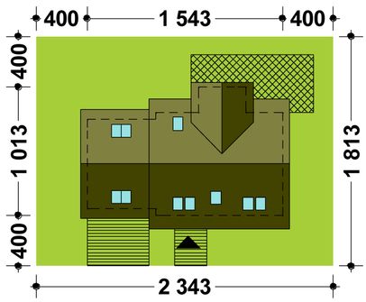 Projekt domu TK10GL2 (WAK1004) - rzut działki