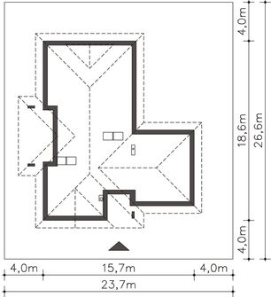Projekt domu Ajaccio IV DCP282 (WOB1156) - rzut działki