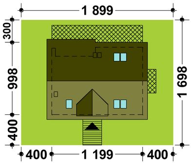 Projekt domu TK23 (WAK1007) - rzut działki
