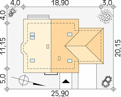 Projekt domu Caro 3 (BSA1356) - rzut działki