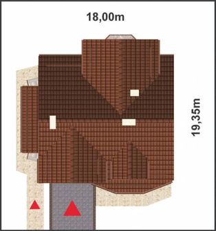 Projekt domu APS 061 (LUA1060) - rzut działki