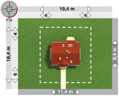 Projekt domu Malachit Polo (1037) (KRD1924) - rzut działki