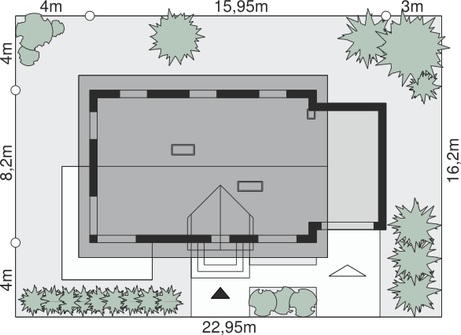 Projekt domu przy Alabastrowej 5 (KRK1301) - rzut działki