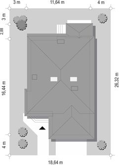 Projekt domu Wygodny 2 (WAH1088) - rzut działki