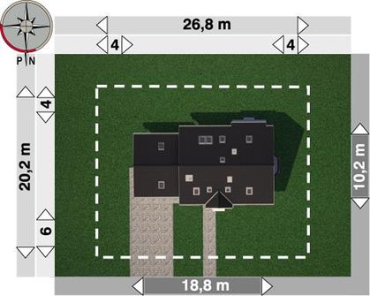 Projekt domu Sonia Lux G2 (917) (KRD1583) - rzut działki