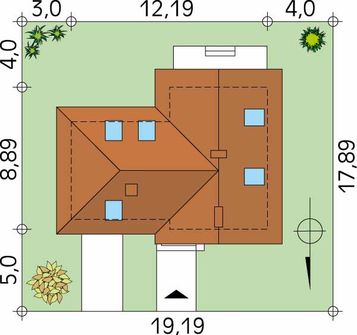 Projekt domu Jaskółka (BSA1269) - rzut działki