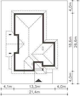 Projekt domu Ajaccio III DCB73b (WOB1484) - rzut działki