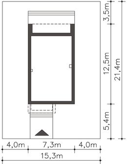 Projekt domu Delft DCP294 (WOB1511) - rzut działki