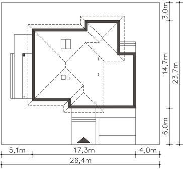 Projekt domu Brisbane DCP262 (WOB1139) - rzut działki