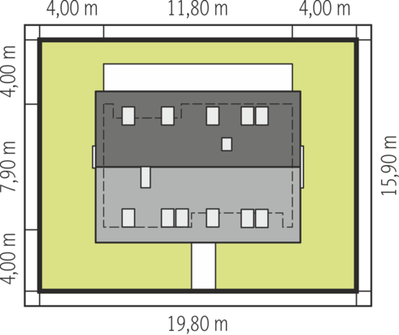 Projekt domu E11 III economic (WRC2462) - rzut działki
