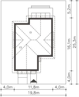 Projekt domu Avalon IV DCP206c (WOB1587) - rzut działki
