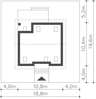 Projekt domu Meribel DCP327 (WOB1576) - rzut działki