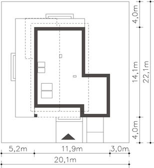 Projekt domu Bergamo DCP343 (WOB1571) - rzut działki