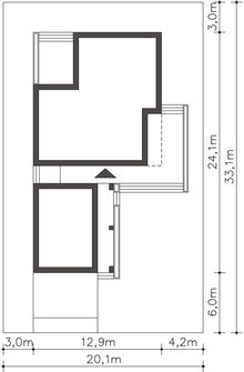 Projekt domu Quimper DCP314 (WOB1574) - rzut działki