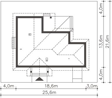 Projekt domu Catania LMB113 (WRB1550) - rzut działki