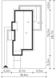 Projekt domu Imperia III DCP286b (WOB1624) - rzut działki