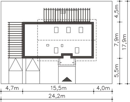 Projekt domu Leon II DCP231a (WOB1625) - rzut działki