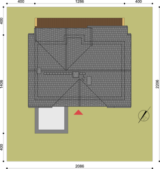 Projekt domu Wiliam IV (BBG1025) - rzut działki