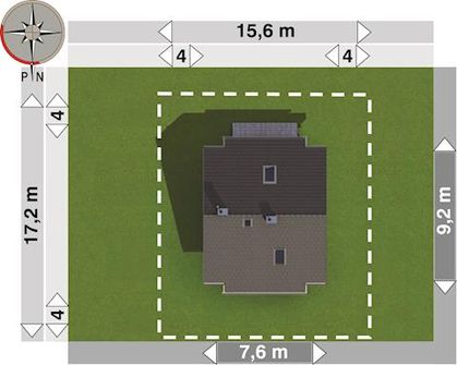 Projekt domu Groszek (1513) (KRD2661) - rzut działki