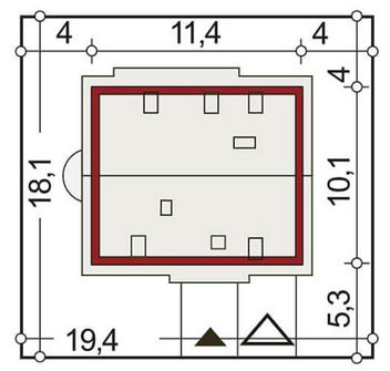 Projekt domu Ewa Gold 1A (WRD1231) - rzut działki
