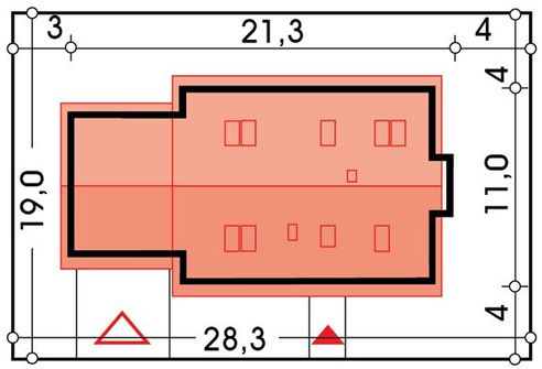 Projekt domu Katia b2g (WRD2610) - rzut działki