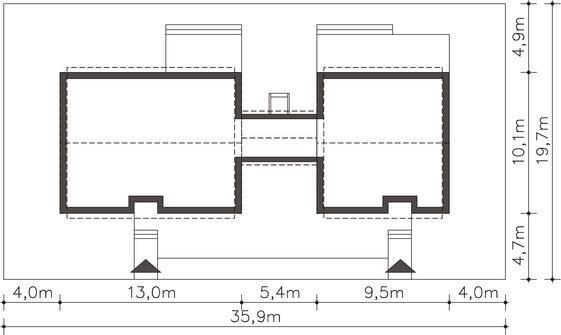Projekt domu Odense DCP322 (WOB1642) - rzut działki