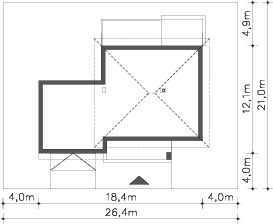 Projekt domu Carrara III DCP332b (WOB1655) - rzut działki