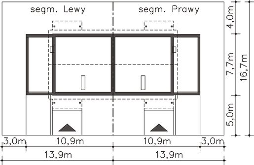 Projekt domu Glasgow II LMBL43 (WRB1583) - rzut działki
