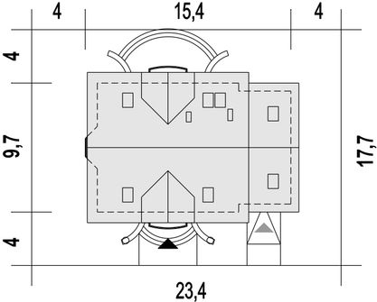 Projekt domu Dla Ciebie 1 w2 z garażem 1-st. [A] (WRF1714) - rzut działki