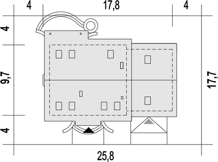 Projekt domu Dla Ciebie 2 w2 z garażem 2-st. [A1] (WRF1830) - rzut działki