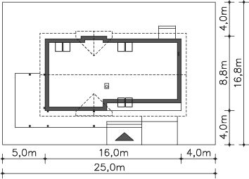 Projekt domu Tokio VII DCP190f (WOB1686) - rzut działki