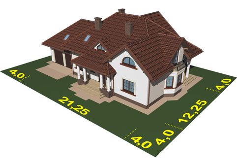 Projekt domu APS 089 + 2G (LUA1295) - rzut działki