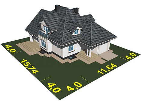 Projekt domu APS 045 + P (LUA1304) - rzut działki