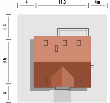 Projekt domu Melba 2 (WRN1461) - rzut działki