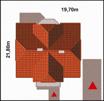 Projekt domu APS 086 (LUA1097) - rzut działki