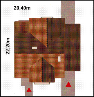 Projekt domu APS 085 (LUA1096) - rzut działki